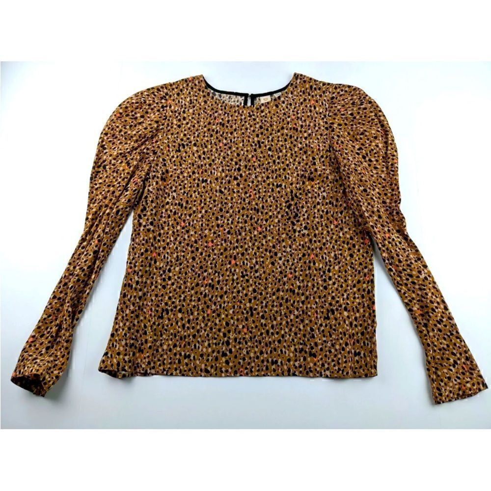 Dolan Charley puff sleeve leopard print top